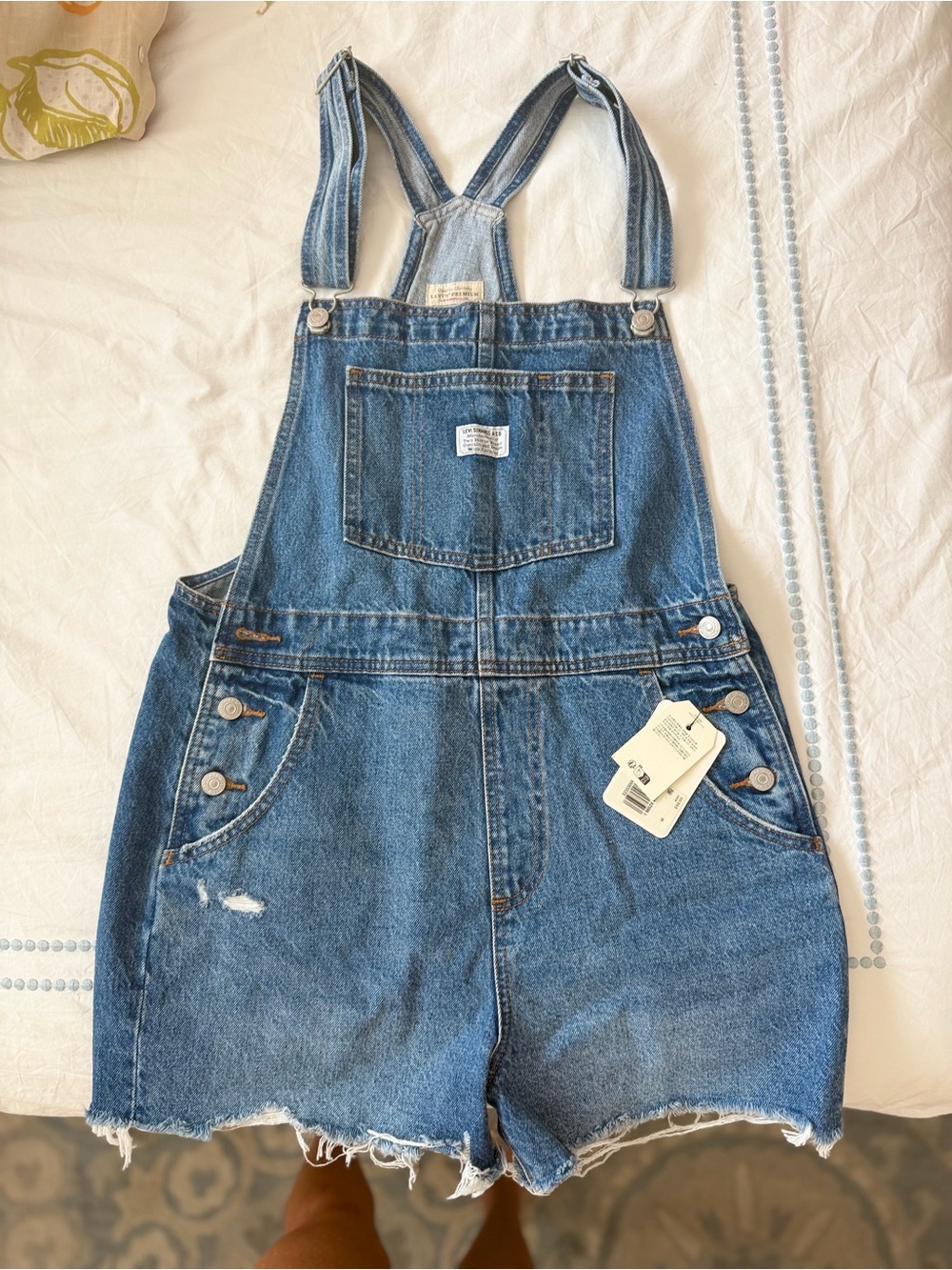 Classic Blue Denim Overall Shorts